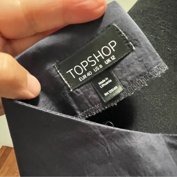 Topshop Navy Silk Shift Dress - Picture 7 of 7